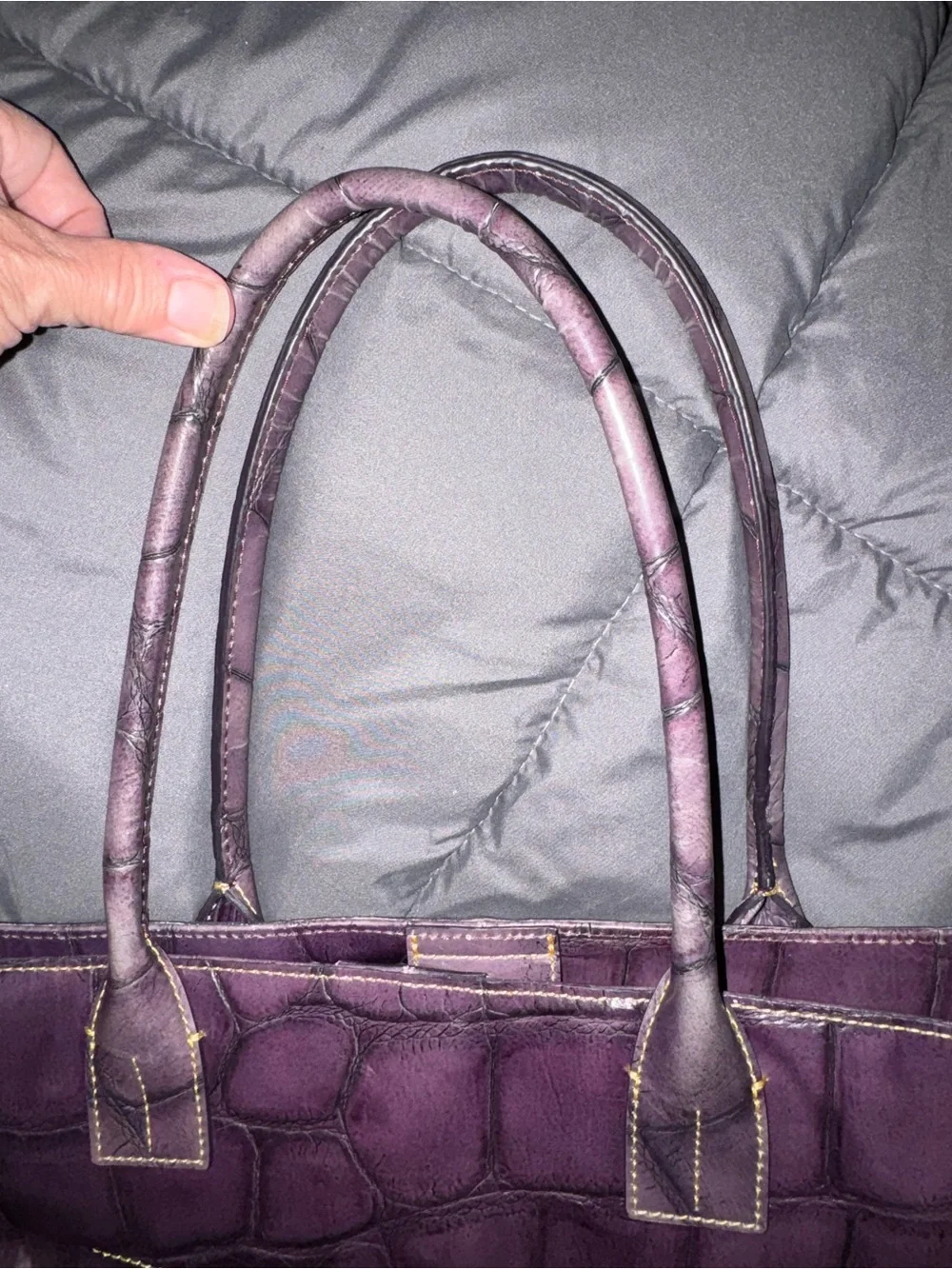 Dooney & Bourke Purple Croc-Embossed Tote Bag